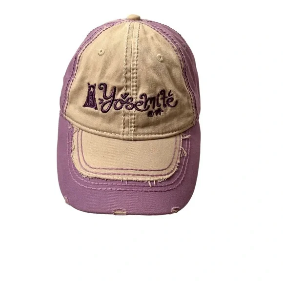 Ace Yosemite Distressed Lavender and Cream Hat - Picture 1 of 7